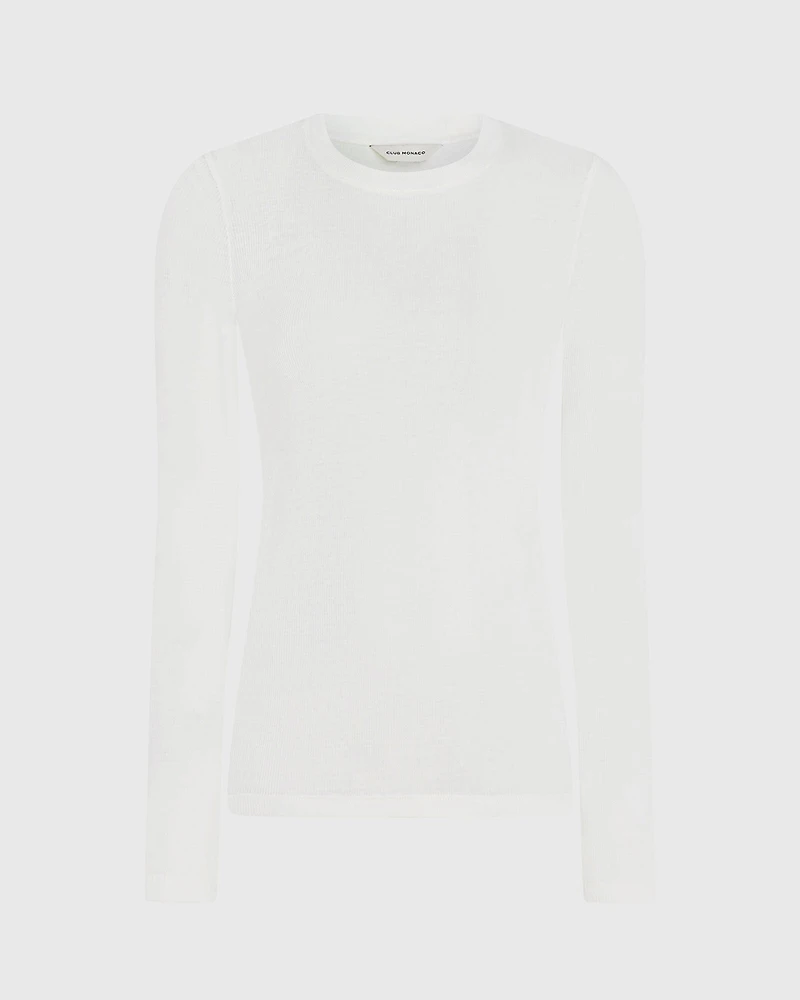 Ribbed Cotton Long-Sleeve Tee