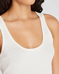 Ribbed Cotton Scoop Tank