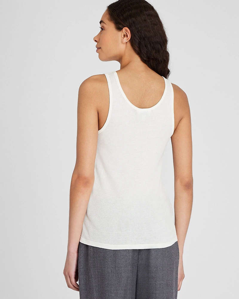 Ribbed Cotton Scoop Tank