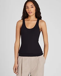 Ribbed Cotton Scoop Tank
