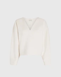 Double-Faced Wool Blend Sweater Top