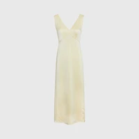 Deconstructed Satin Slip Midi Dress