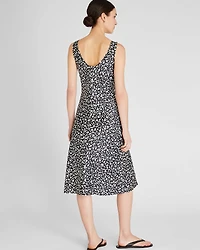 Printed Scoop Neck Midi Slip Dress