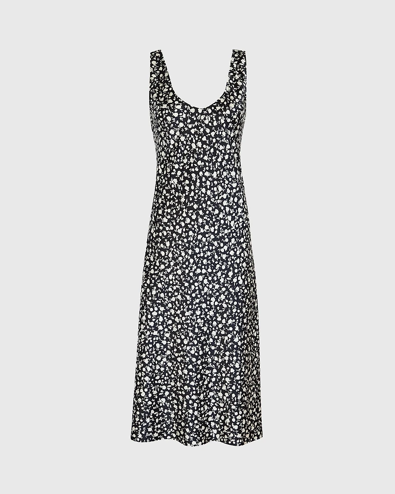 Printed Scoop Neck Midi Slip Dress