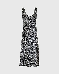 Printed Scoop Neck Midi Slip Dress