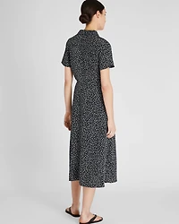 Belted Silk Midi Shirt Dress