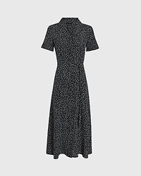 Belted Silk Midi Shirt Dress