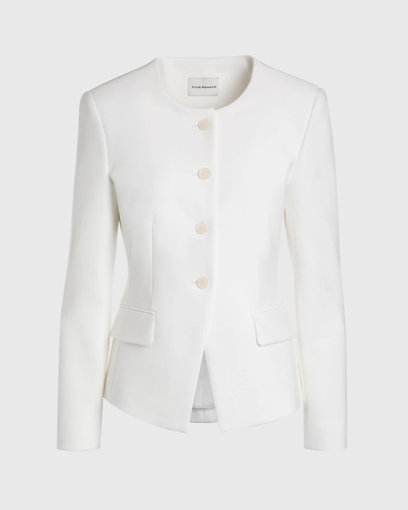 Crewneck Cutaway Blazer