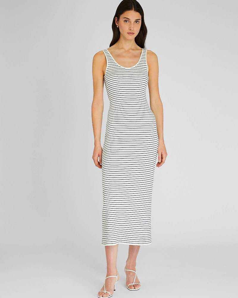 Striped Sweater Tank Maxi Dress