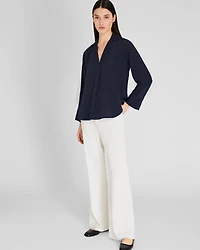 Collared Silk Popover Shirt