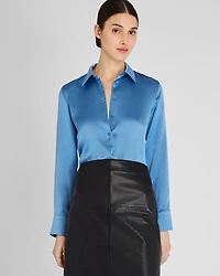 Slim Fit Silk Charmeuse Shirt