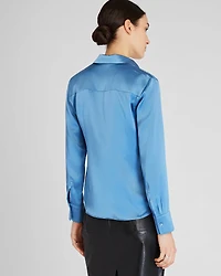Slim Fit Silk Charmeuse Shirt