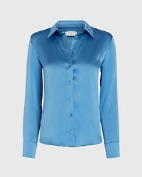 Slim Fit Silk Charmeuse Shirt