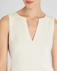Split Crewneck Crepe Top