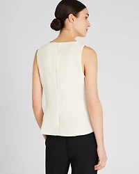 Split Crewneck Crepe Top