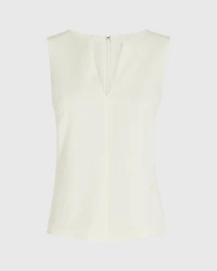 Split Crewneck Crepe Top