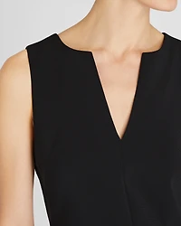 Split Crewneck Crepe Top