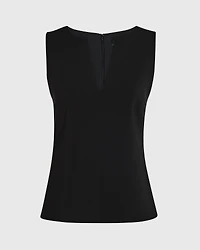 Split Crewneck Crepe Top