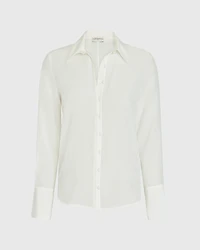 Silk Covered-Button Blouse