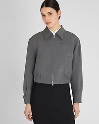 Zip-Front Blouson Jacket