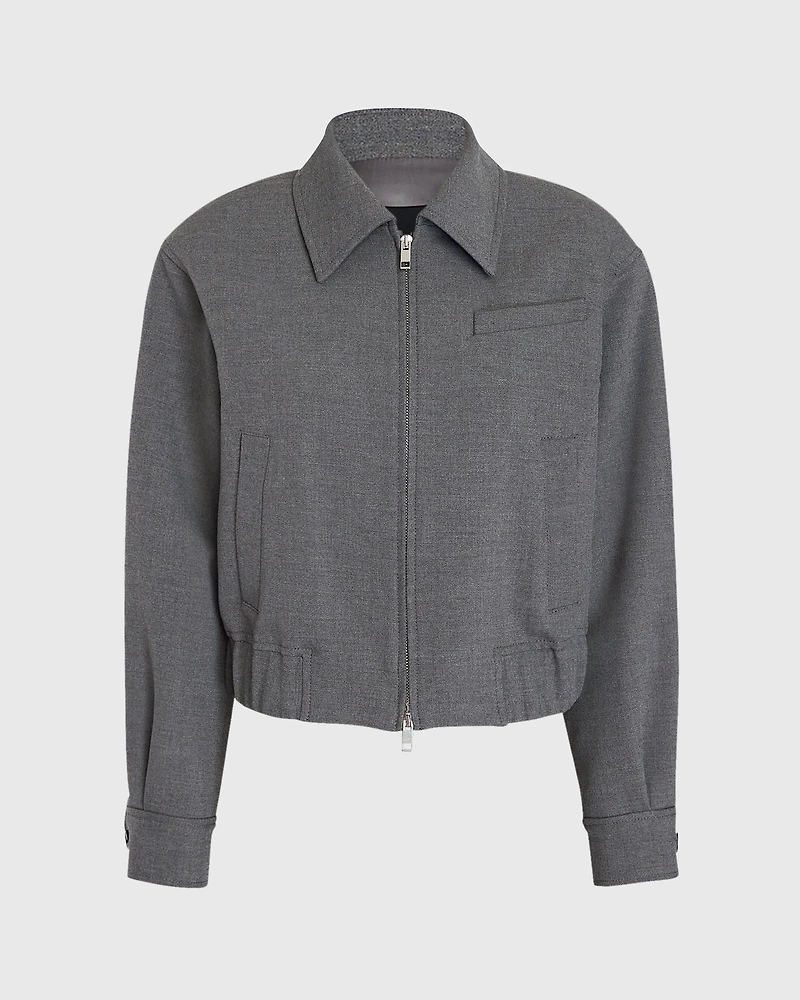 Zip-Front Blouson Jacket