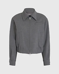 Zip-Front Blouson Jacket