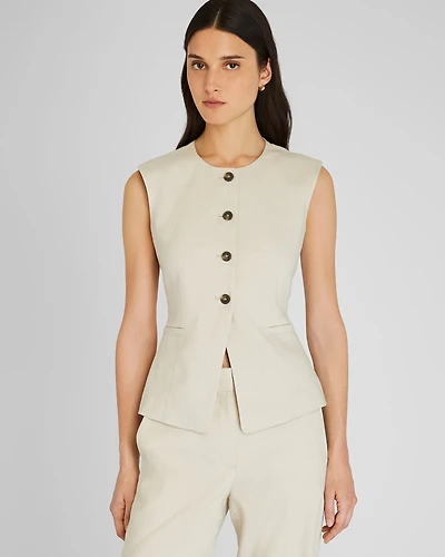 Cutaway Linen Vest