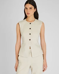 Cutaway Linen Vest