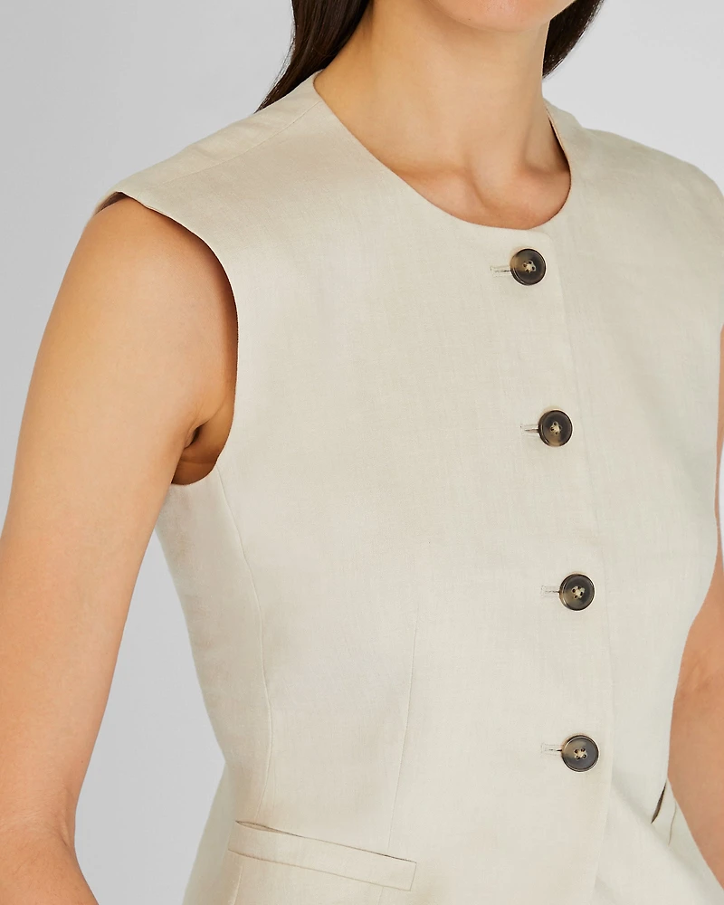 Cutaway Linen Vest