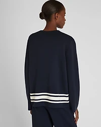Double Knit Stripe Border Sweater