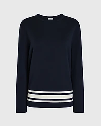 Double Knit Stripe Border Sweater