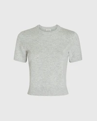 Cashmere Blend Shrunken Crew Neck Sweater
