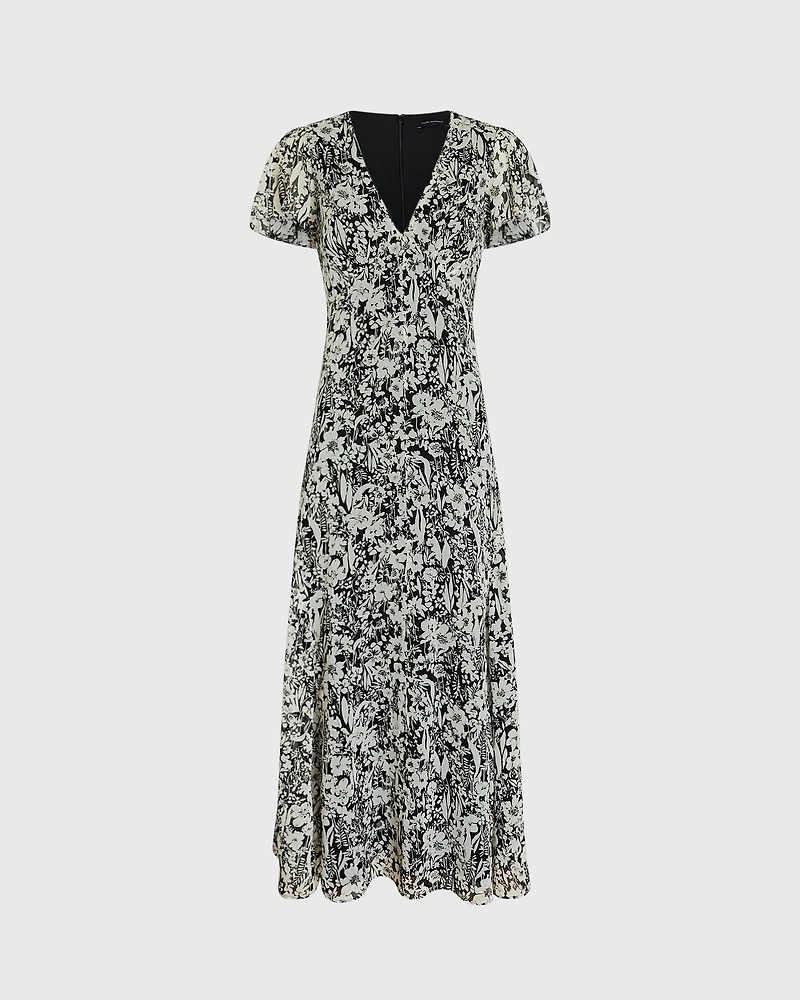 Flutter Sleeve Midi Dress