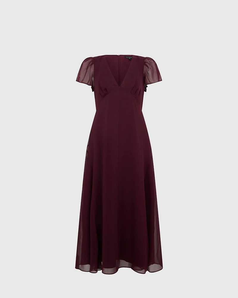 V-Neck Tiered Maxi Dress