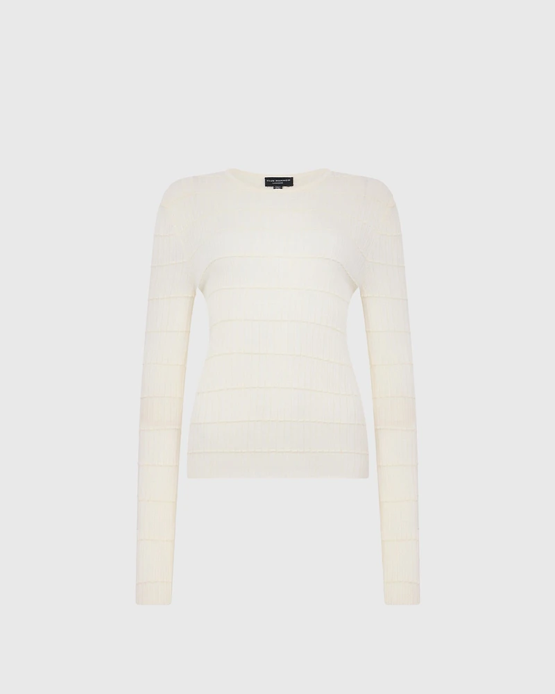 Textured Slim Crewneck