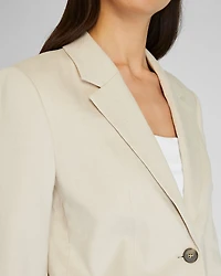 Relaxed Single-Breasted Linen Blazer