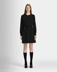 Long Sleeve Belted Pocket Dress