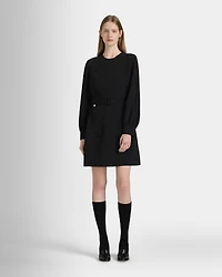 Long Sleeve Belted Pocket Dress