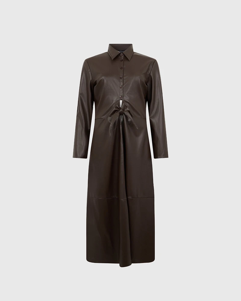 Faux Leather Dress