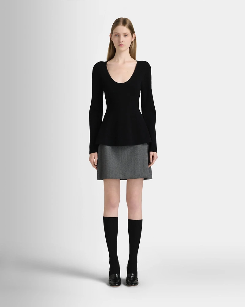 Peplum Scoop Neck Sweater