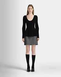 Peplum Scoop Neck Sweater