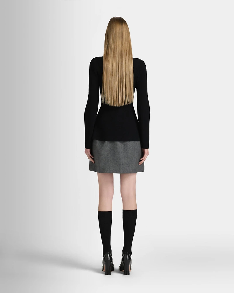 Peplum Scoop Neck Sweater