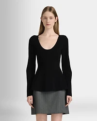 Peplum Scoop Neck Sweater