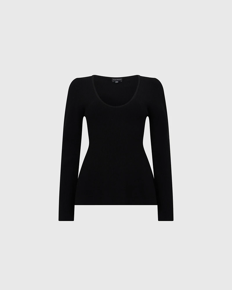 Peplum Scoop Neck Sweater