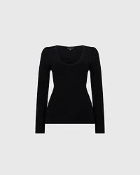 Peplum Scoop Neck Sweater