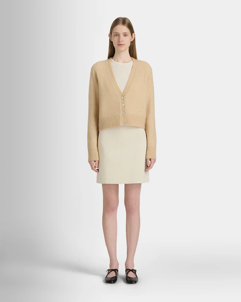 Brushed Boucle Cashmere Cropped Cardigan