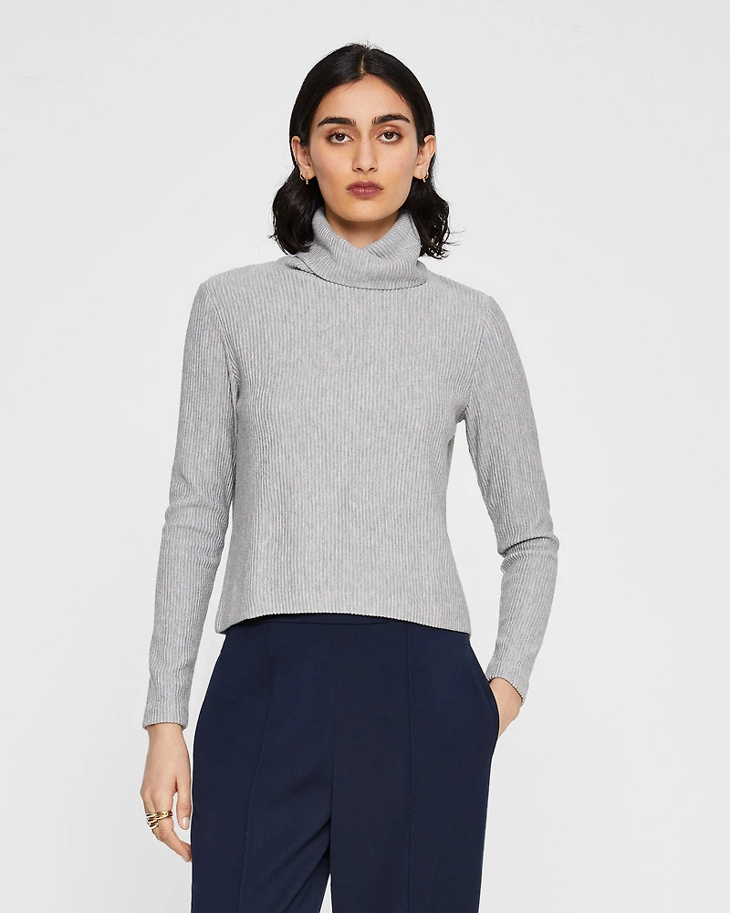 Meredy Rib-Knit Turtleneck Top