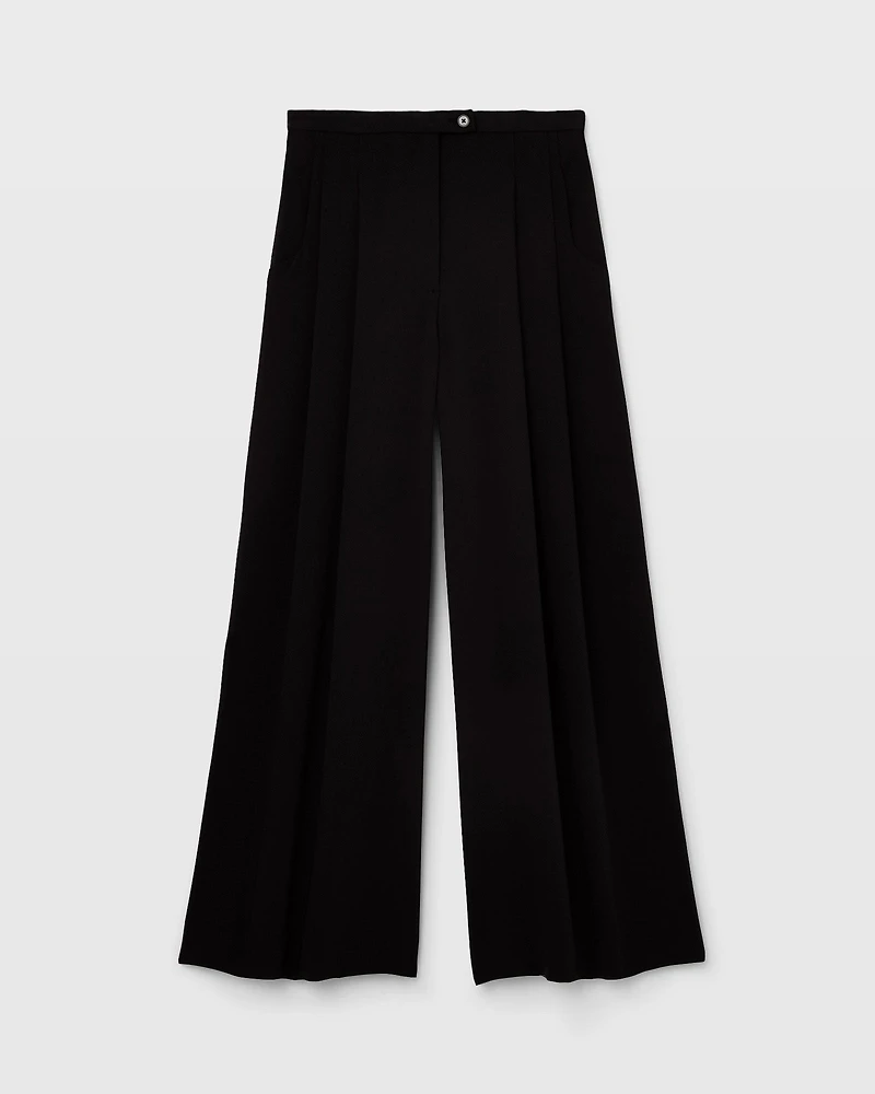 Wide Leg Crepe Trouser
