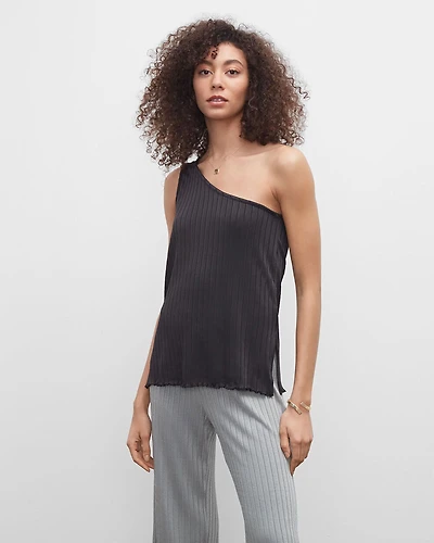 One Shoulder Rib Top