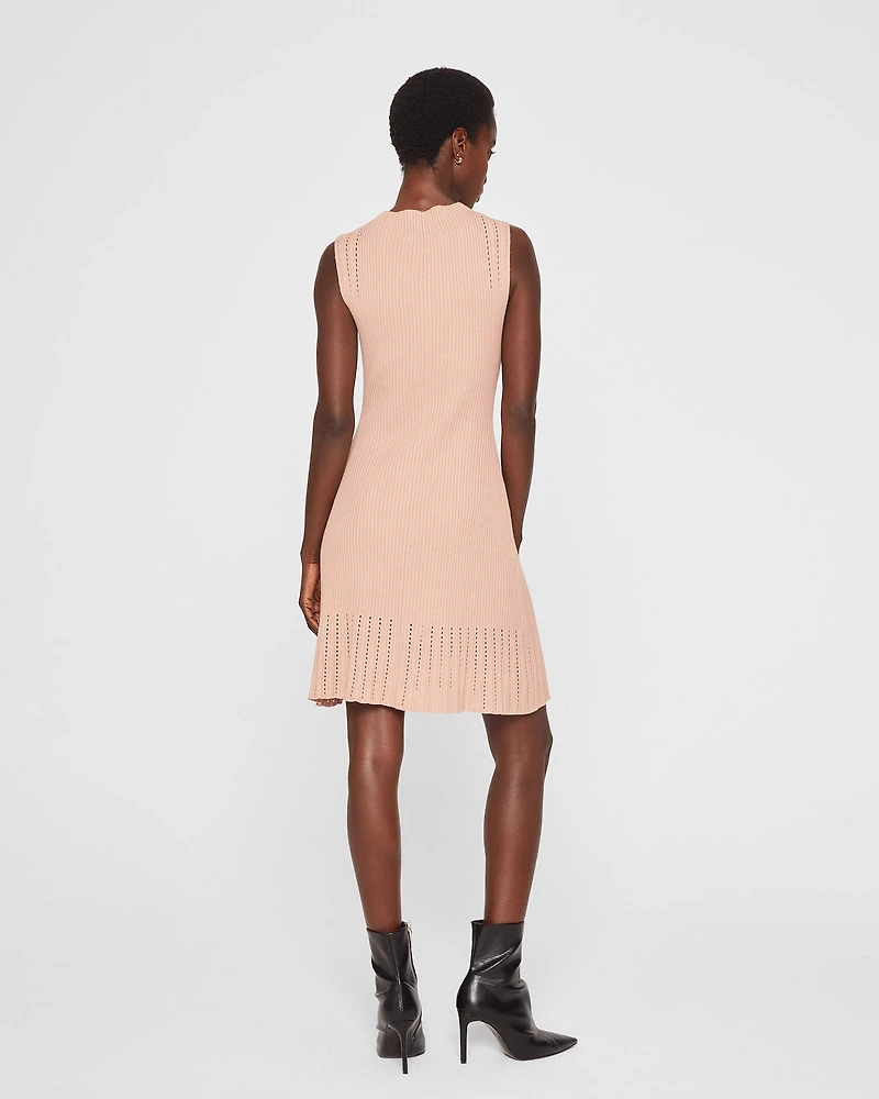 Sleeveless Ribbed Pointelle Dress